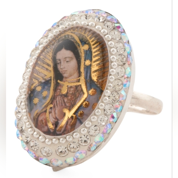 Seed & Sage Jewelry - 🩶🔹️Seed And Sage 🔹️multi Oval Virgin Mary Religious Halo Ring